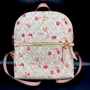 Michael Kors Slim Spring Flowers Monogram Backpack